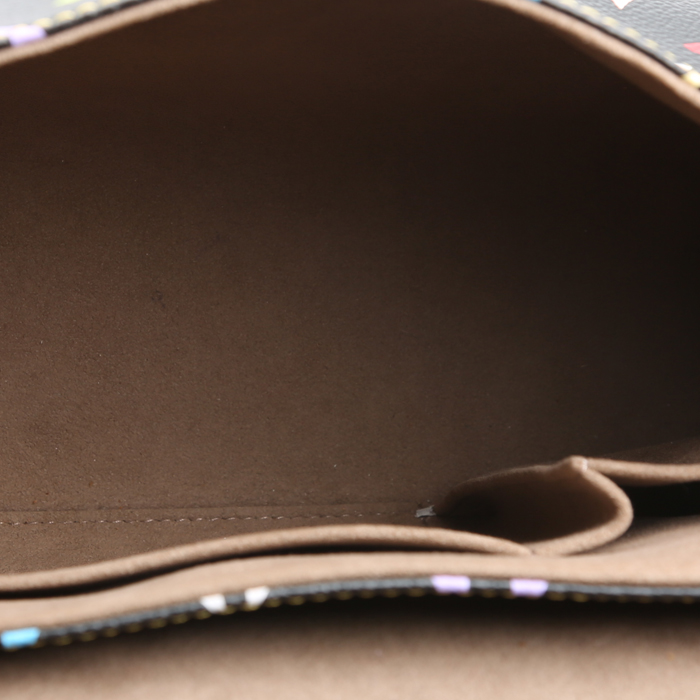 Louis Vuitton  Editions Limitées handbag  in black multicolor  monogram canvas  and natural leather - Detail D3