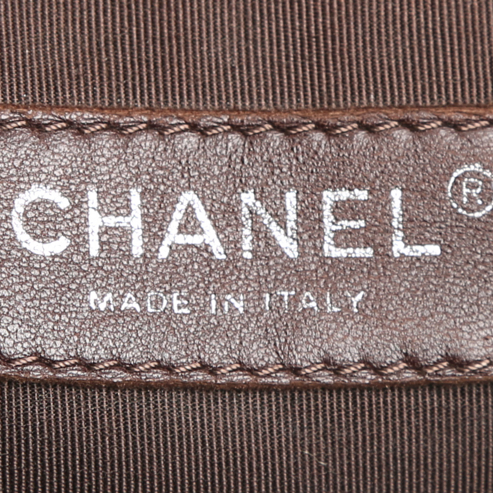 Sac cabas Chanel  Shopping GST en cuir grainé matelassé marron - Detail D3