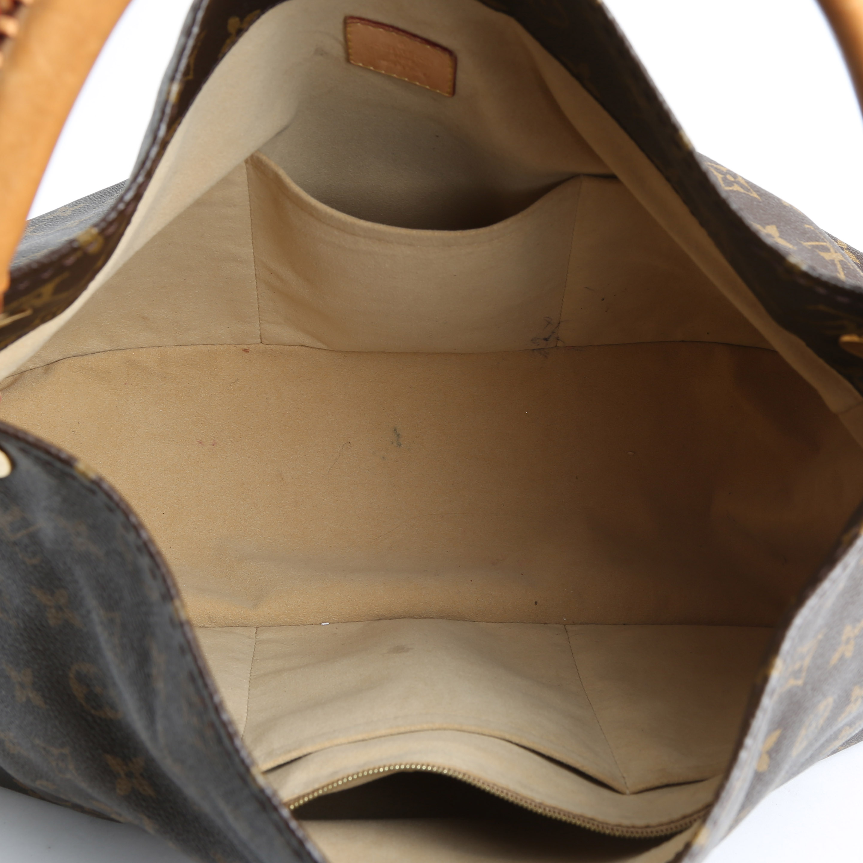 Borsa Louis Vuitton  Artsy in tela monogram marrone e pelle naturale - Detail D2