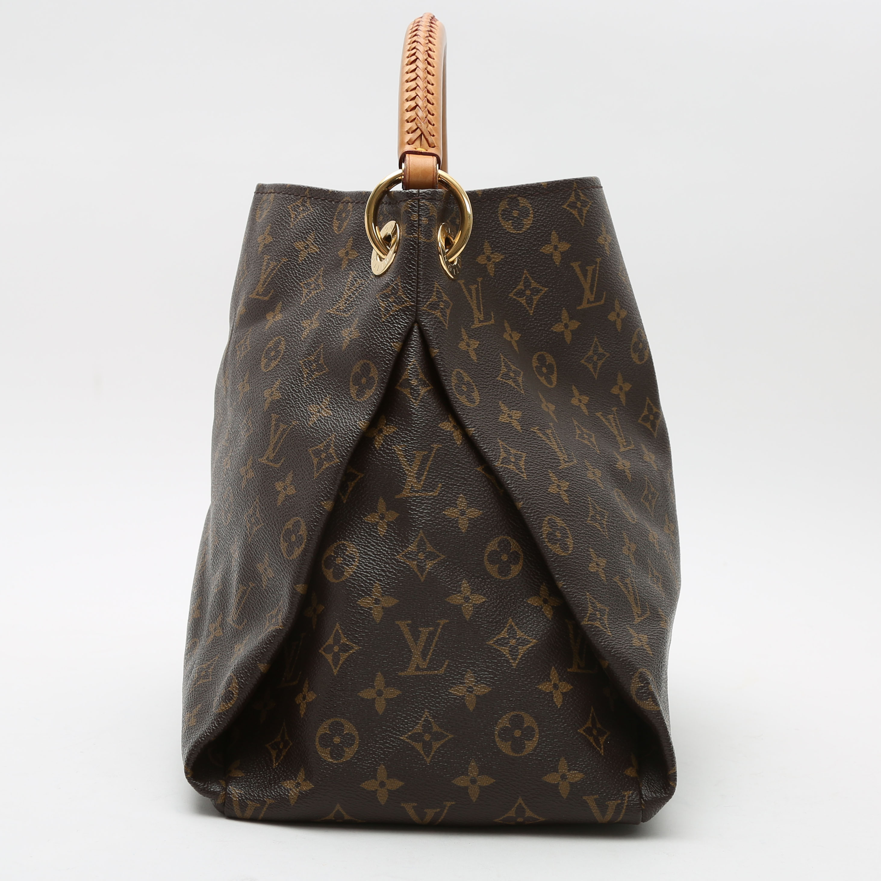 Louis Vuitton  Artsy handbag  in brown monogram canvas  and natural leather - Detail D5