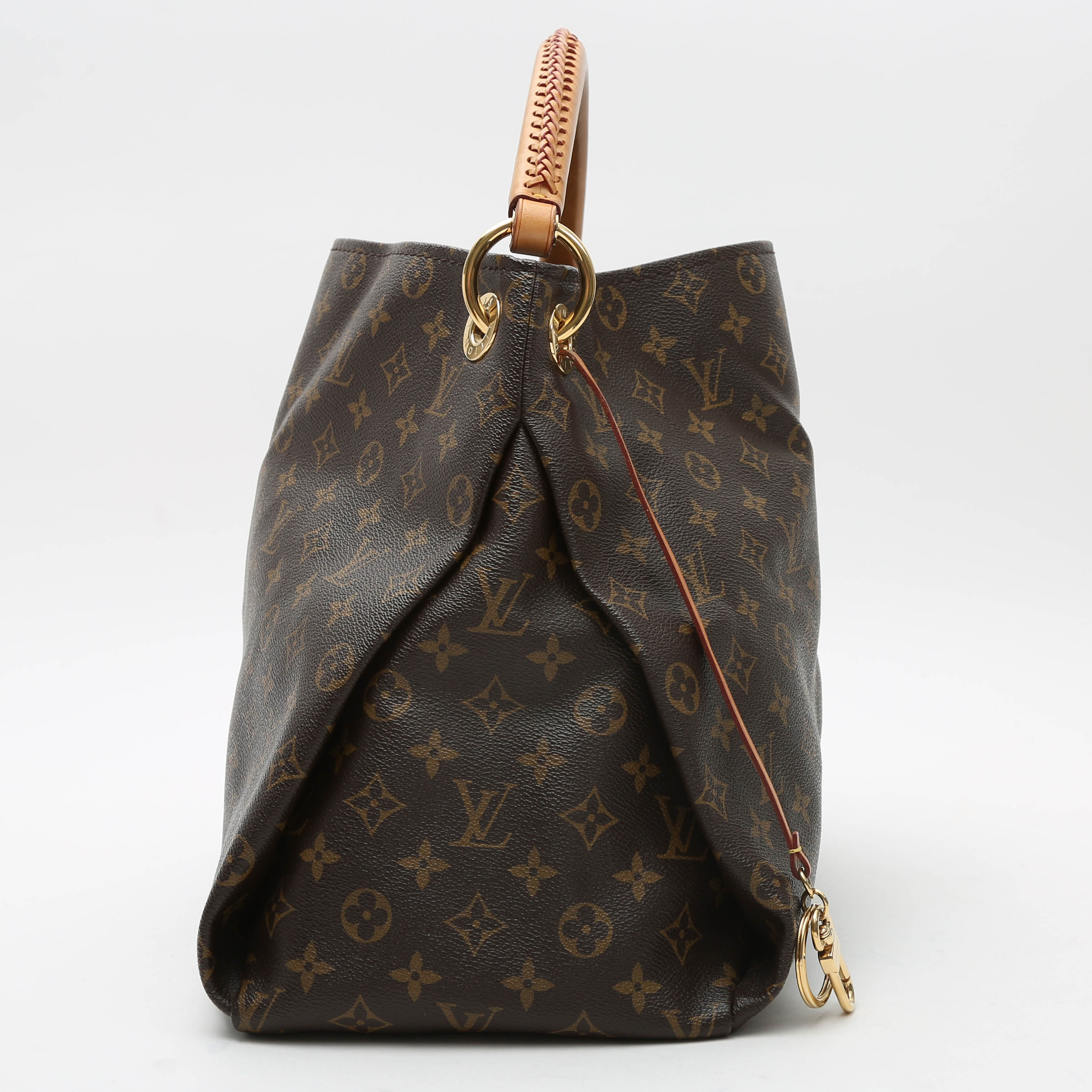 Louis Vuitton  Artsy handbag  in brown monogram canvas  and natural leather - Detail D6