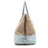 Prada   shopping bag  in beige canvas  and blue leather - Detail D5 thumbnail