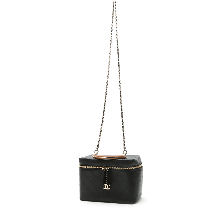 Borsa a tracolla Chanel  Vanity in pelle nera - Detail D2