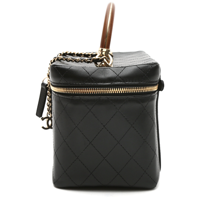 Borsa a tracolla Chanel  Vanity in pelle nera - Detail D6