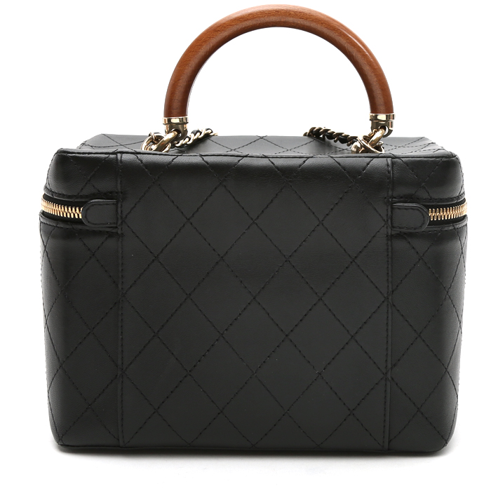 Borsa a tracolla Chanel  Vanity in pelle nera - Detail D8