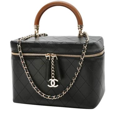 Bolso bandolera Chanel  Vanity en cuero negro