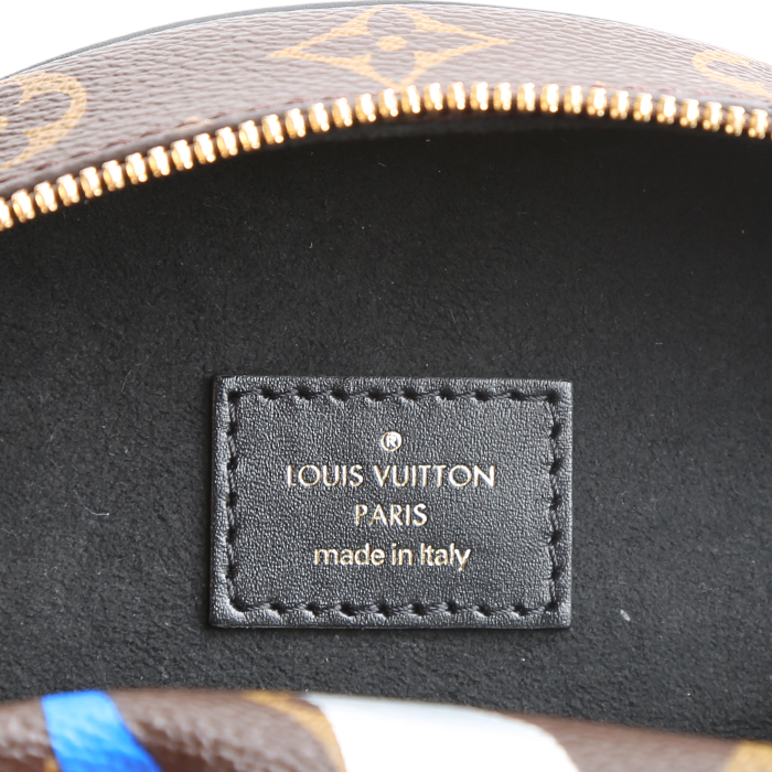 Sac à main Louis Vuitton  Boîte chapeau en toile monogram marron et cuir noir - Detail D4