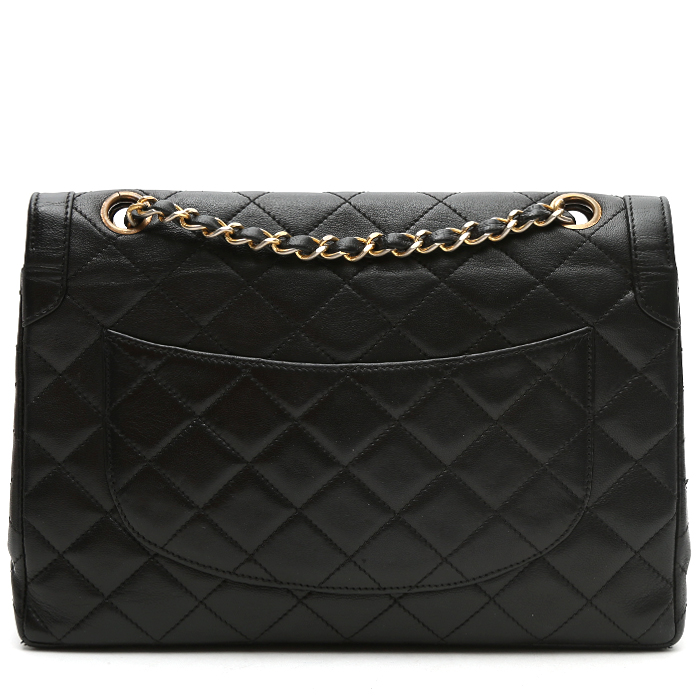Chanel  Vintage handbag  in black leather - Detail D8
