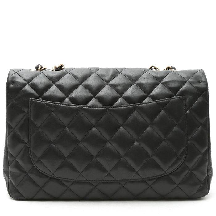 Borsa a tracolla Chanel  Timeless Jumbo in pelle trapuntata nera - Detail D8