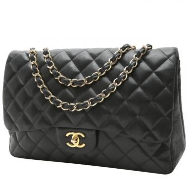 Bolso bandolera Chanel  Timeless Jumbo en cuero acolchado negro