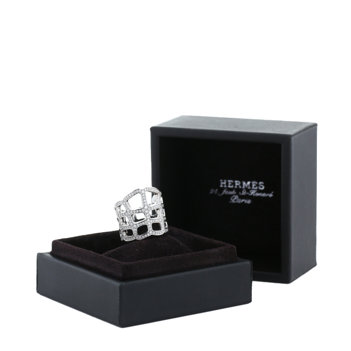 Hermès Niloticus Ombre ring in white gold and diamonds - Detail D2