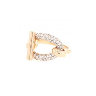 Anello Hermès Adage in oro rosa e diamanti