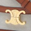 Celine  Triomphe shoulder bag  in gold leather  and beige canvas - Detail D1 thumbnail