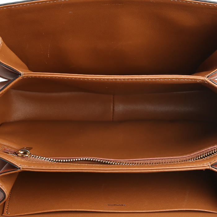 Bolso bandolera Celine  Triomphe en cuero color oro y lona beige - Detail D3