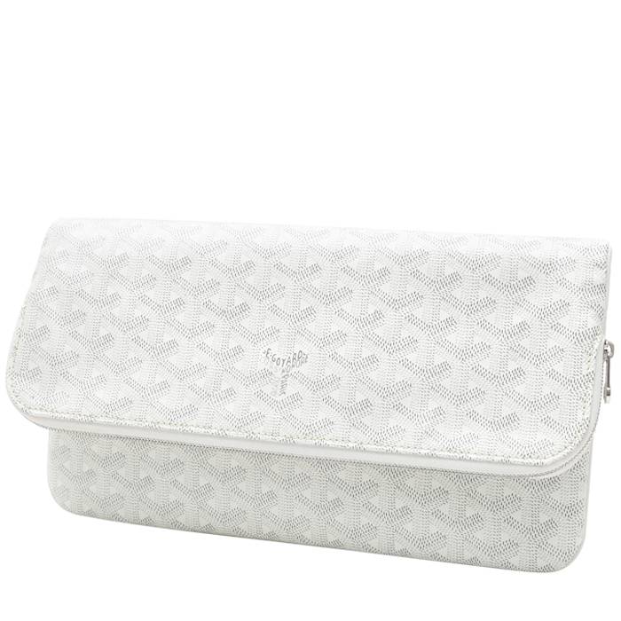 Bolsito de mano Goyard  Sainte Marie modelo mediano  en tela Goyardine blanca