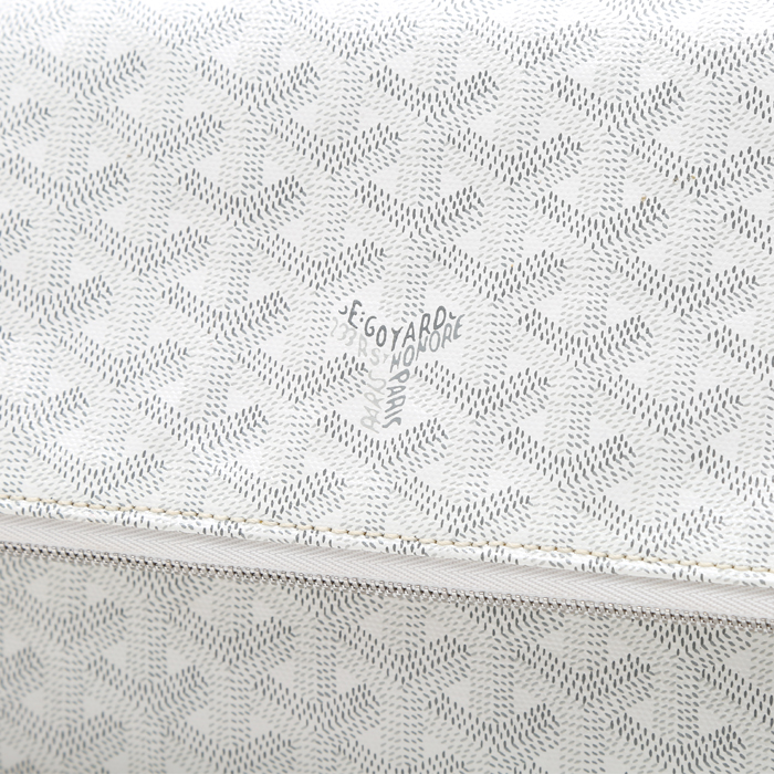 Pochette Goyard  Sainte Marie modello medio  in tela Goyardine bianca - Detail D1