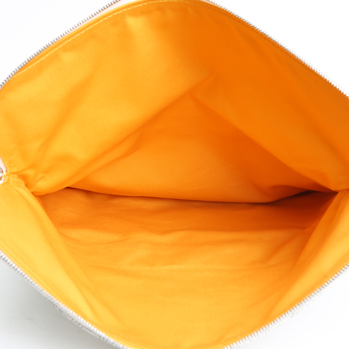 Bolsito de mano Goyard  Sainte Marie modelo mediano  en tela Goyardine blanca - Detail D3