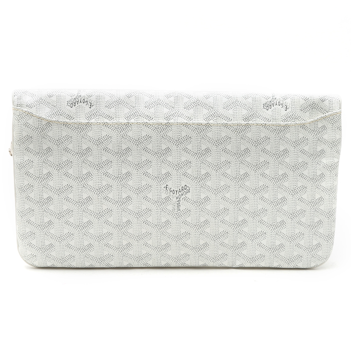 Bolsito de mano Goyard  Sainte Marie modelo mediano  en tela Goyardine blanca - Detail D8