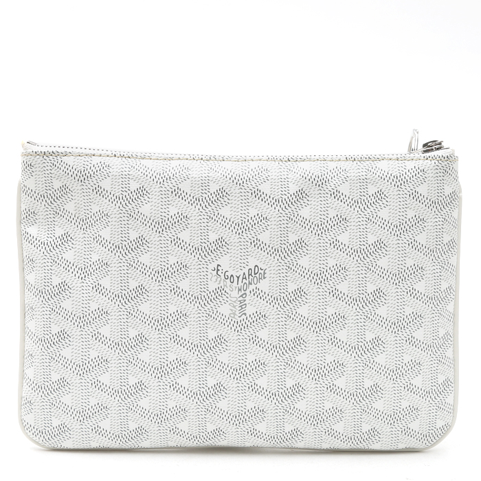 Bolsito de mano Goyard  Sénat en tela Goyardine blanca - Detail D8