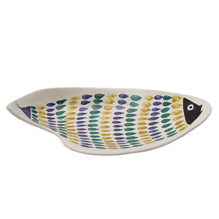 Roger Capron, Grande coupe poisson "C50", en céramique émaillée, signée, années 1953-1965 - 00pp