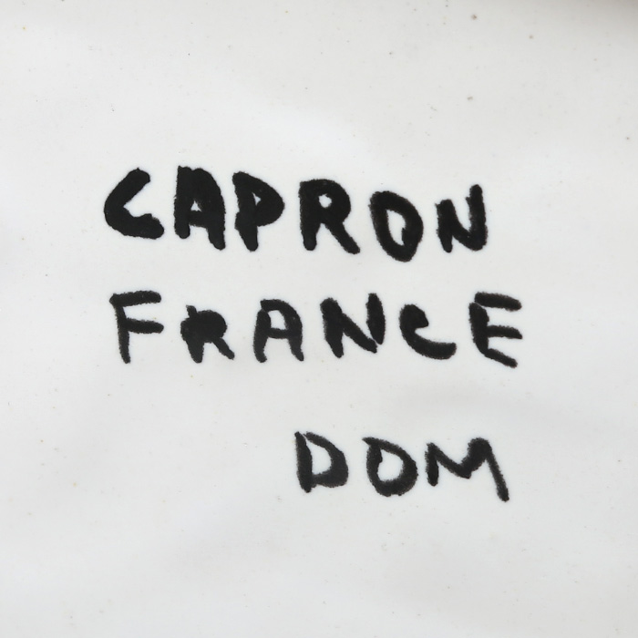 Roger Capron, Grande coupe poisson "C50", en céramique émaillée, signée, années 1953-1965
