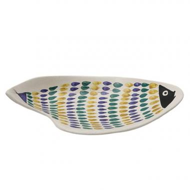 Roger Capron, Grande coupe poisson "C50", en céramique émaillée, signée, années 1953-1965