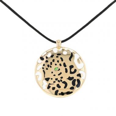 Cartier Panthère pendant in yellow gold, enamel and tsavorites