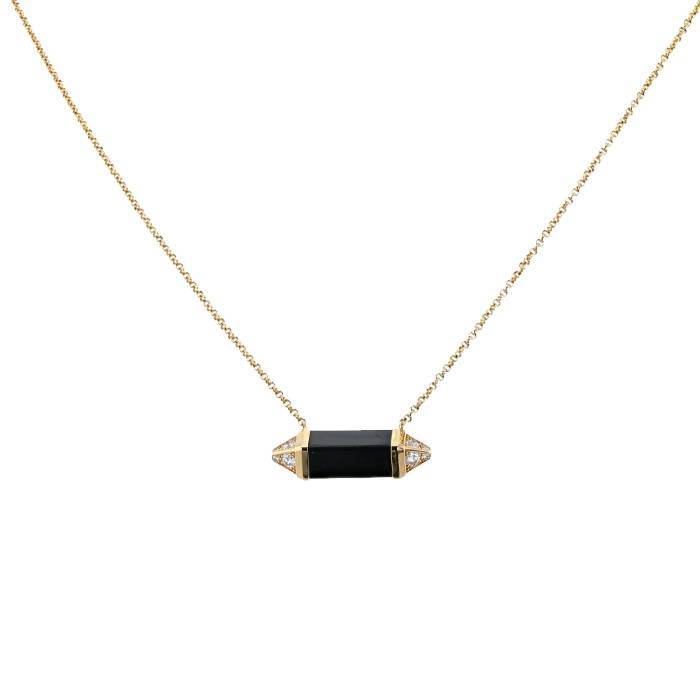 Collier Cartier Les Berlingots de Cartier moyen modèle en or jaune, diamants et onyx