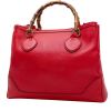 Shopping bag Gucci  Bamboo in pelle rossa e bambù - 00pp thumbnail