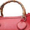 Shopping bag Gucci  Bamboo in pelle rossa e bambù - Detail D1 thumbnail