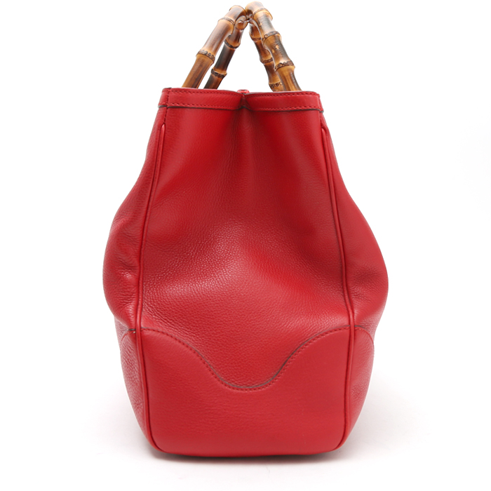 Bolso Cabás Gucci  Bamboo en cuero rojo y bambú - Detail D6