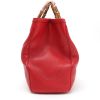 Shopping bag Gucci  Bamboo in pelle rossa e bambù - Detail D6 thumbnail