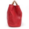Gucci  Bamboo shopping bag  in red leather  and bamboo - Detail D7 thumbnail