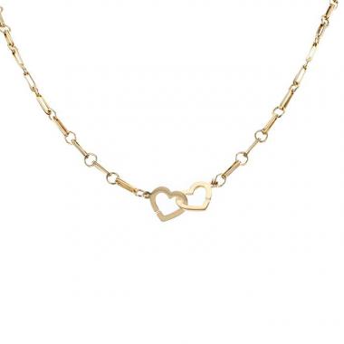 Collana Dinh Van Double coeurs R13 in oro giallo