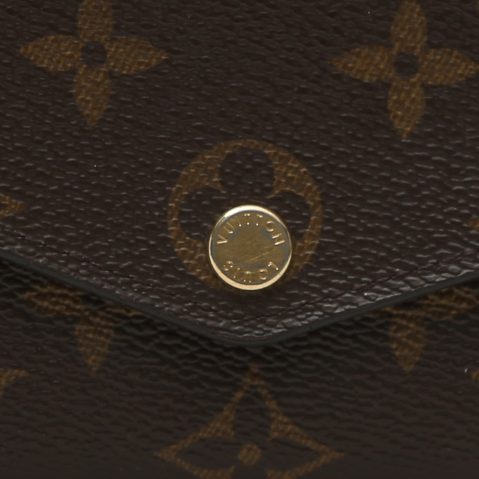 Louis Vuitton  Sarah wallet  in brown monogram canvas  and brown leather - Detail D1