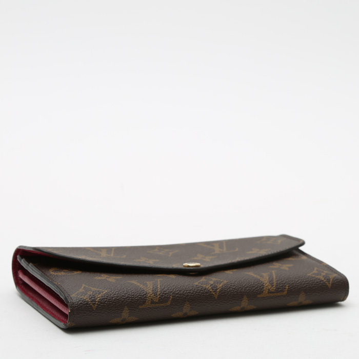 Louis Vuitton  Sarah wallet  in brown monogram canvas  and brown leather - Detail D4