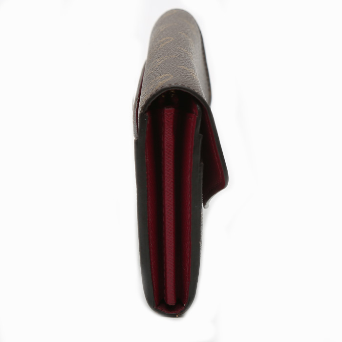 Portefeuille Louis Vuitton  Sarah en toile monogram marron et cuir marron - Detail D5