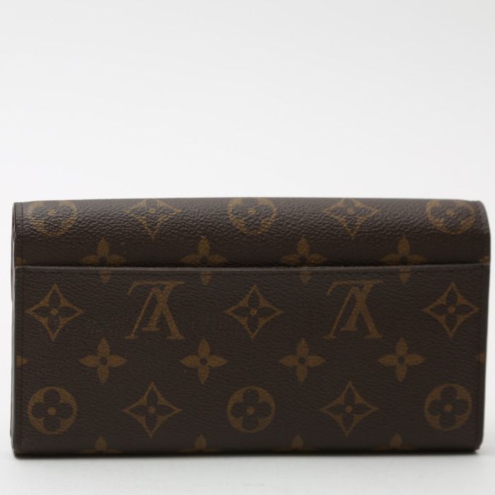 Portefeuille Louis Vuitton  Sarah en toile monogram marron et cuir marron - Detail D7