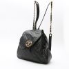 Chanel  Vintage backpack  in black grained leather - Detail D2 thumbnail