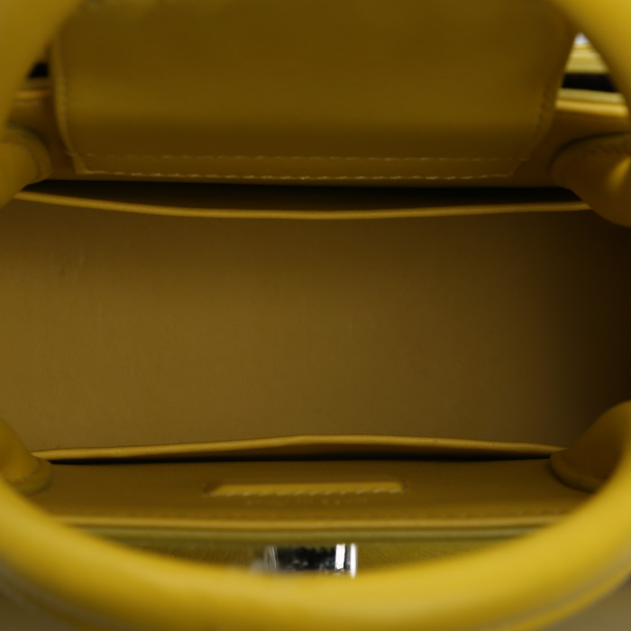 Dior Diorever handbag in yellow foal and yellow leather - Detail D3