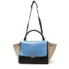 Celine  Trapeze small model  handbag  in tricolor, blue, black and beige leather - Detail D2 thumbnail
