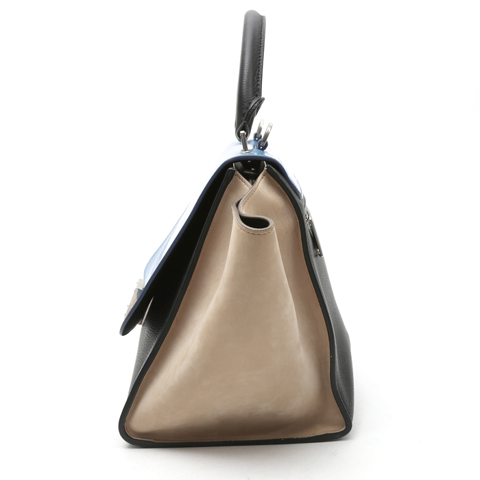 Borsa Celine  Trapeze modello piccolo  in pelle tricolore, blu nera e beige - Detail D6