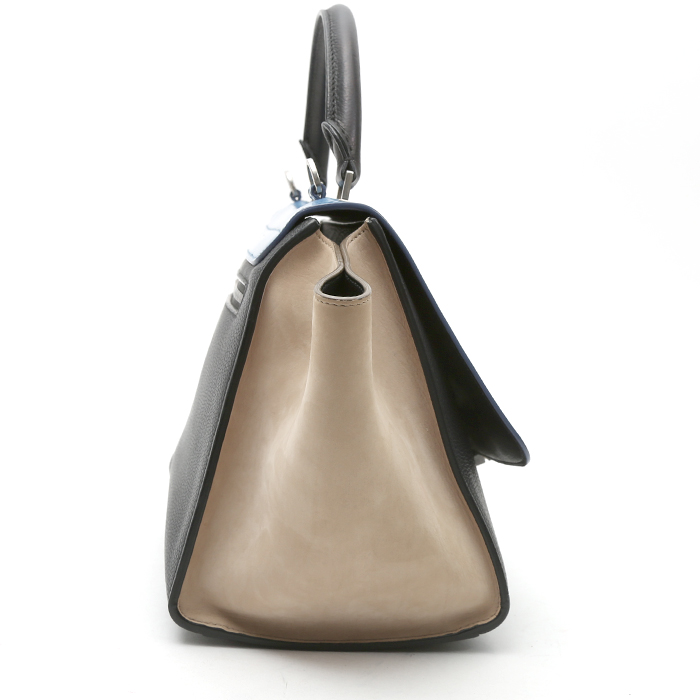 Borsa Celine  Trapeze modello piccolo  in pelle tricolore, blu nera e beige - Detail D7