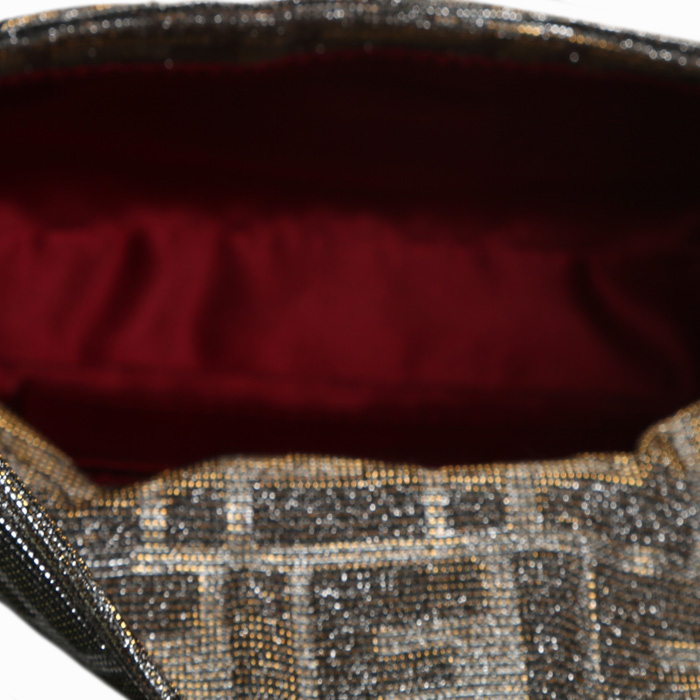 Fendi  Mini Baguette handbag  in silver logo canvas - Detail D2