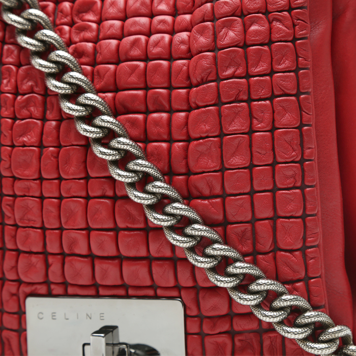 Bolso de mano Celine   en cuero rojo - Detail D1