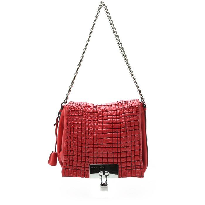 Celine   handbag  in red leather - Detail D2