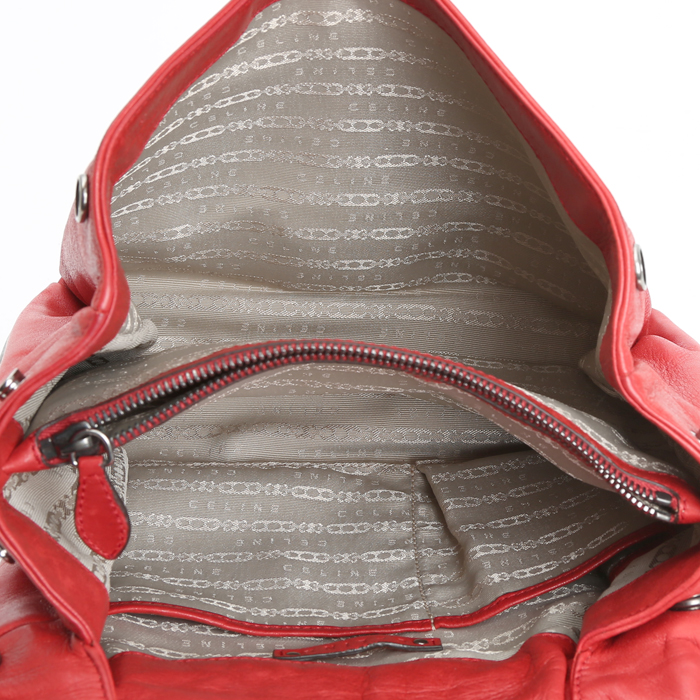 Celine   handbag  in red leather - Detail D3