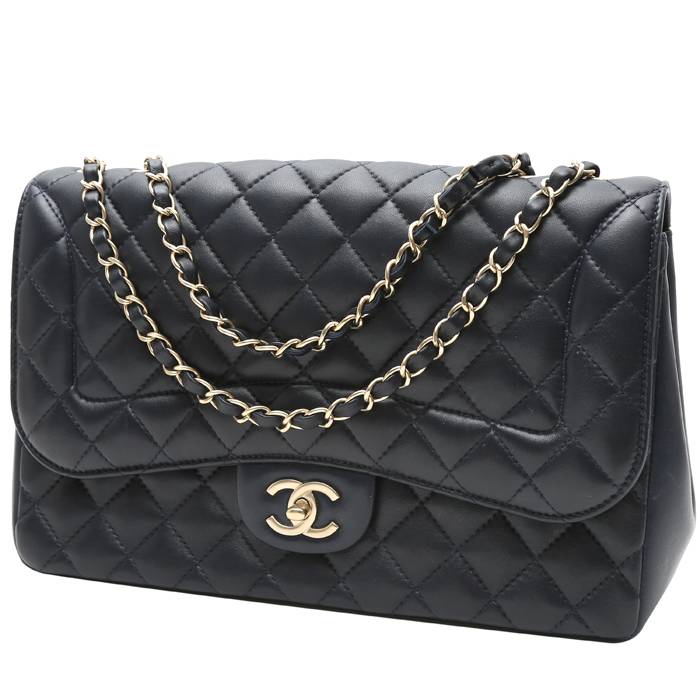 Chanel Timeless Handbag in Navy Blue Quilted Leather