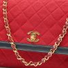 Chanel  Vintage handbag  in red canvas  and black leather - Detail D1 thumbnail