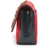 Chanel  Vintage handbag  in red canvas  and black leather - Detail D6 thumbnail